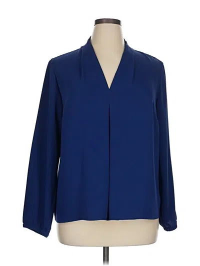 Pre-owned Nine West Long Sleeve Blouse In Blue