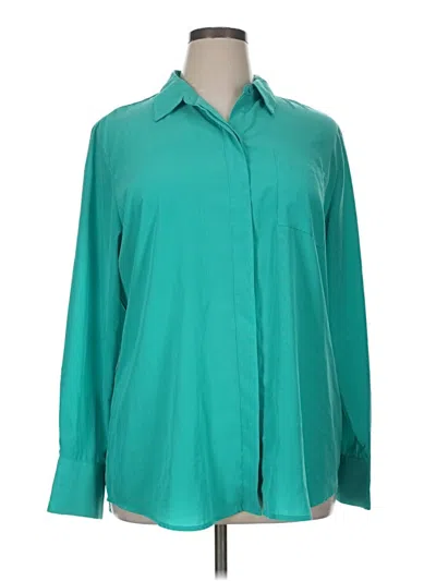 Pre-owned Nine West Long Sleeve Blouse In Blue