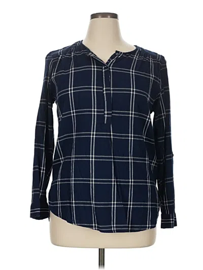 Pre-owned Nine West Long Sleeve Blouse In Blue