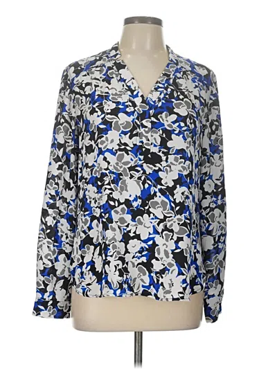 Pre-owned Nine West Long Sleeve Blouse In Blue