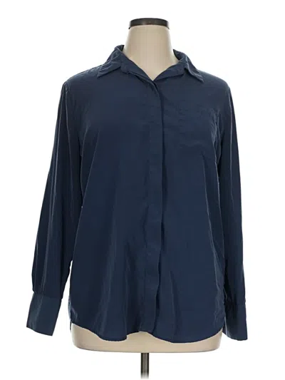 Pre-owned Nine West Long Sleeve Blouse In Blue