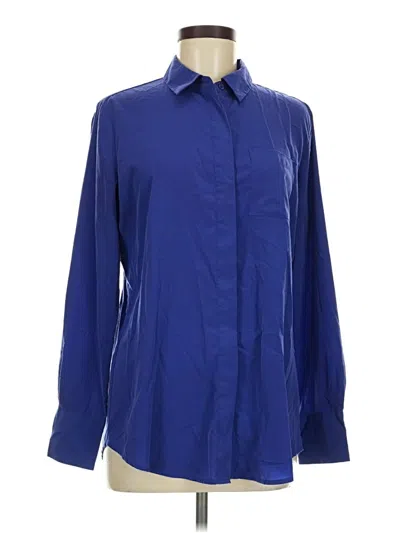 Pre-owned Nine West Long Sleeve Blouse In Blue