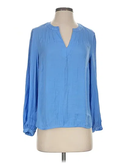 Pre-owned Nine West Long Sleeve Blouse In Blue