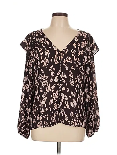 Pre-owned Nine West Long Sleeve Blouse In Brown
