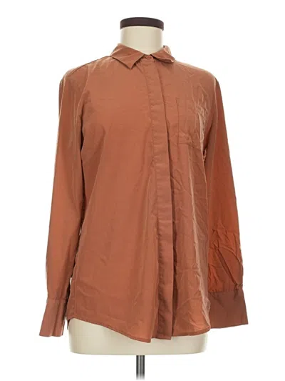 Pre-owned Nine West Long Sleeve Blouse In Brown
