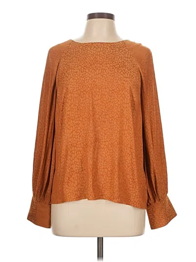 Pre-owned Nine West Long Sleeve Blouse In Brown