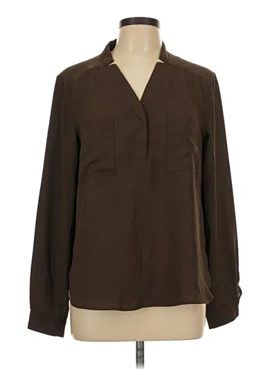 Pre-owned Nine West Long Sleeve Blouse In Brown