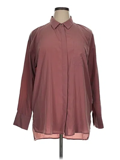Pre-owned Nine West Long Sleeve Blouse In Burgundy