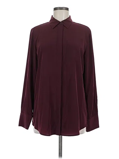 Pre-owned Nine West Long Sleeve Blouse In Burgundy