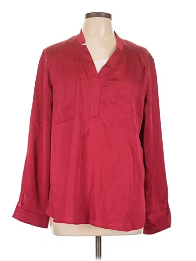 Pre-owned Nine West Long Sleeve Blouse In Burgundy