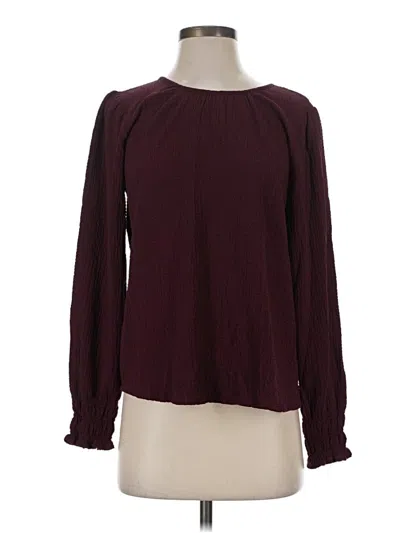 Nine West Long Sleeve Blouse In Burgundy