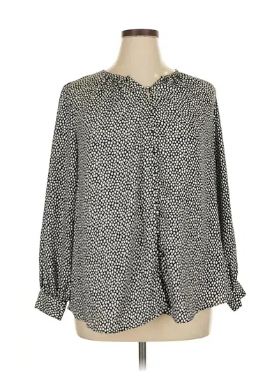 Pre-owned Nine West Long Sleeve Blouse In Gray