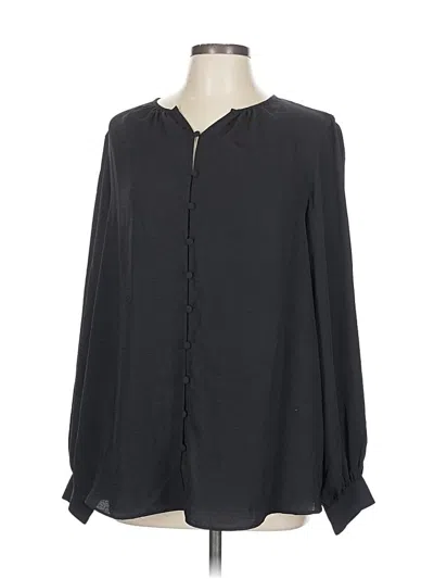 Pre-owned Nine West Long Sleeve Blouse In Gray