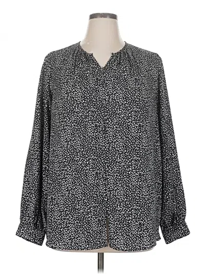 Pre-owned Nine West Long Sleeve Blouse In Gray
