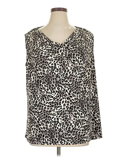 Pre-owned Nine West Long Sleeve Blouse In Gray