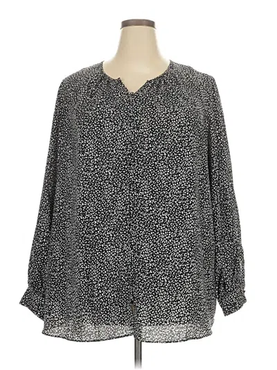 Pre-owned Nine West Long Sleeve Blouse In Gray