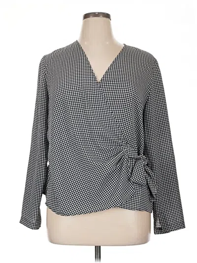 Pre-owned Nine West Long Sleeve Blouse In Gray