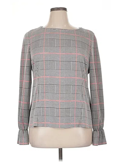 Pre-owned Nine West Long Sleeve Blouse In Gray