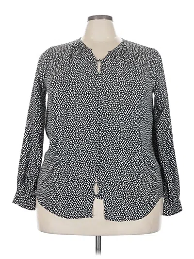 Pre-owned Nine West Long Sleeve Blouse In Gray