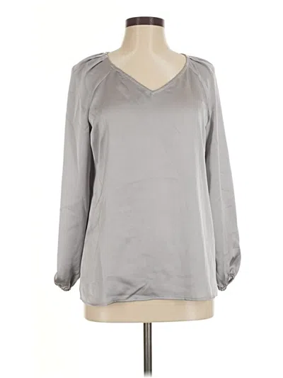 Pre-owned Nine West Long Sleeve Blouse In Gray