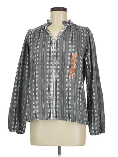 Nine West Long Sleeve Blouse In Gray