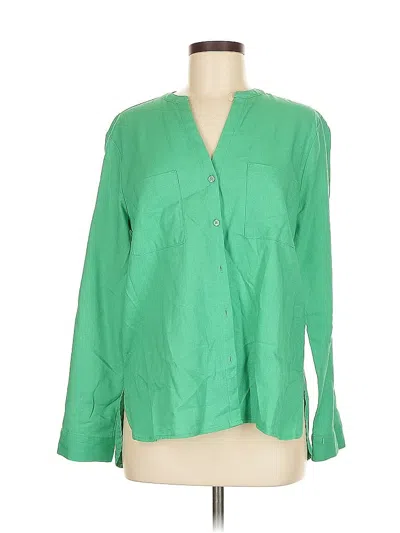 Pre-owned Nine West Long Sleeve Blouse In Green