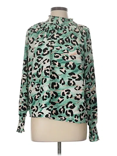 Pre-owned Nine West Long Sleeve Blouse In Green