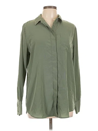 Pre-owned Nine West Long Sleeve Blouse In Green
