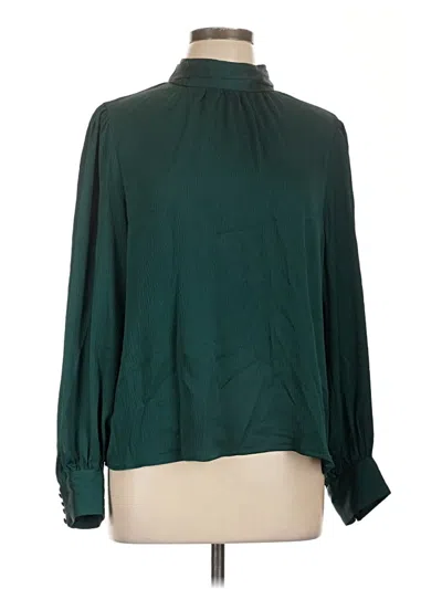 Pre-owned Nine West Long Sleeve Blouse In Green