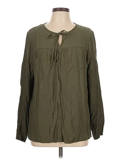 Pre-owned Nine West Long Sleeve Blouse In Green