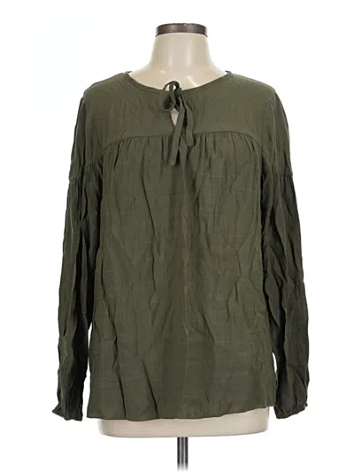 Pre-owned Nine West Long Sleeve Blouse In Green