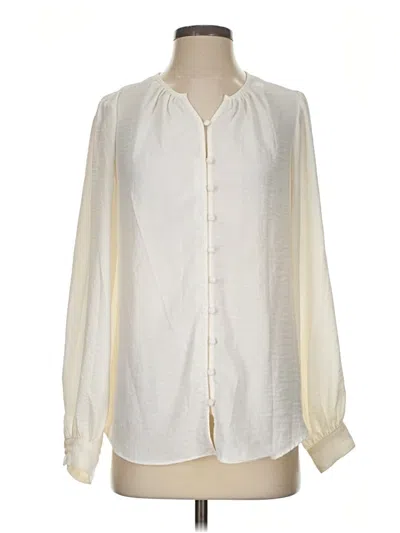 Pre-owned Nine West Long Sleeve Blouse In Ivory