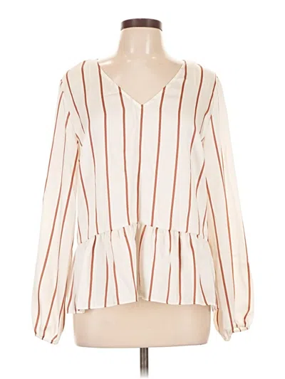 Pre-owned Nine West Long Sleeve Blouse In Ivory