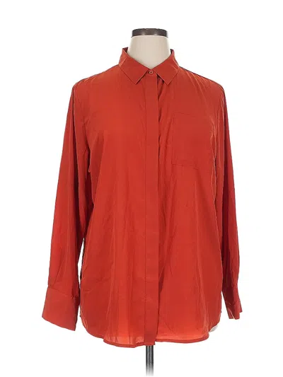 Pre-owned Nine West Long Sleeve Blouse In Orange