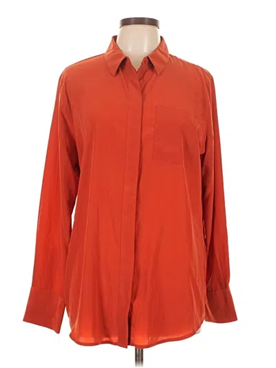 Pre-owned Nine West Long Sleeve Blouse In Orange