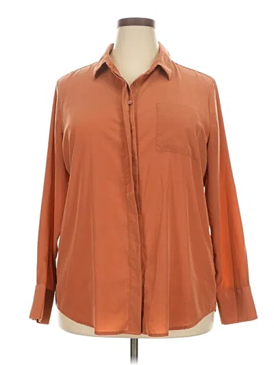 Pre-owned Nine West Long Sleeve Blouse In Orange