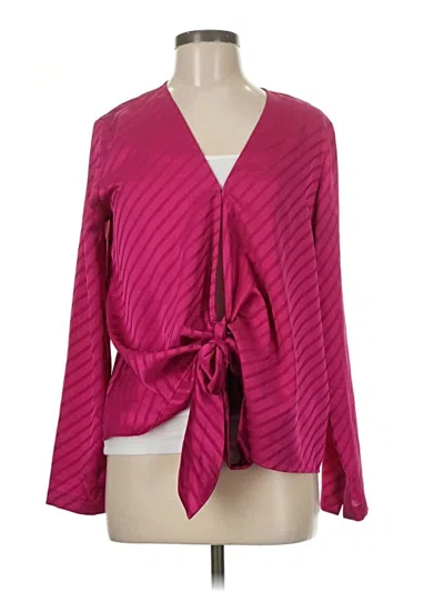 Pre-owned Nine West Long Sleeve Blouse In Pink