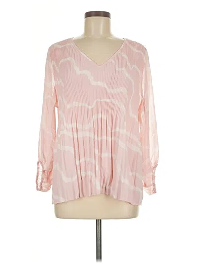Pre-owned Nine West Long Sleeve Blouse In Pink