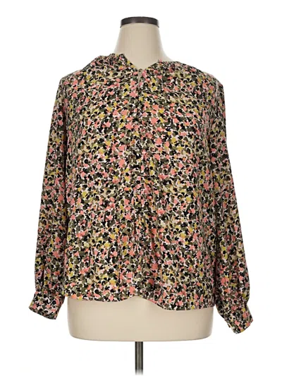 Pre-owned Nine West Long Sleeve Blouse In Pink