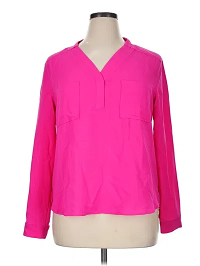 Pre-owned Nine West Long Sleeve Blouse In Pink