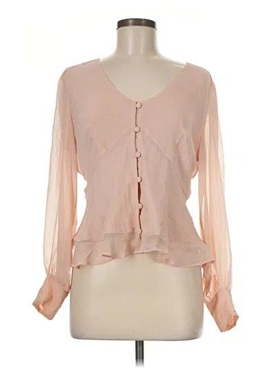 Pre-owned Nine West Long Sleeve Blouse In Pink