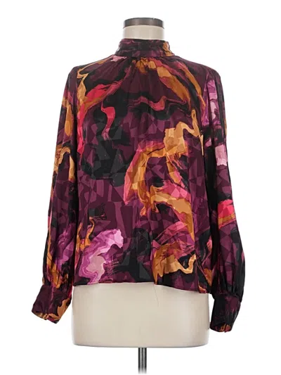 Pre-owned Nine West Long Sleeve Blouse In Purple
