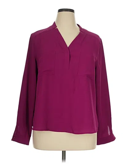 Pre-owned Nine West Long Sleeve Blouse In Purple
