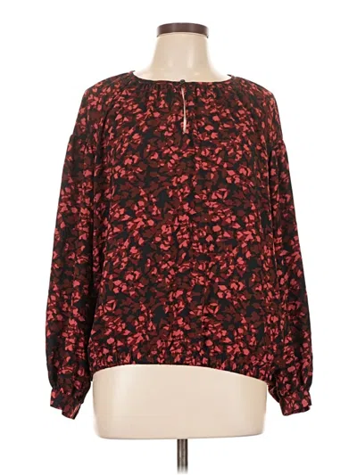 Pre-owned Nine West Long Sleeve Blouse In Red