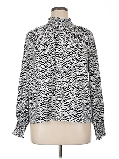 Pre-owned Nine West Long Sleeve Blouse In Silver