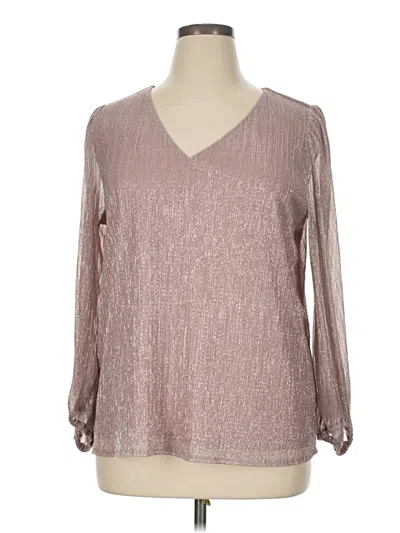 Pre-owned Nine West Long Sleeve Blouse In Silver