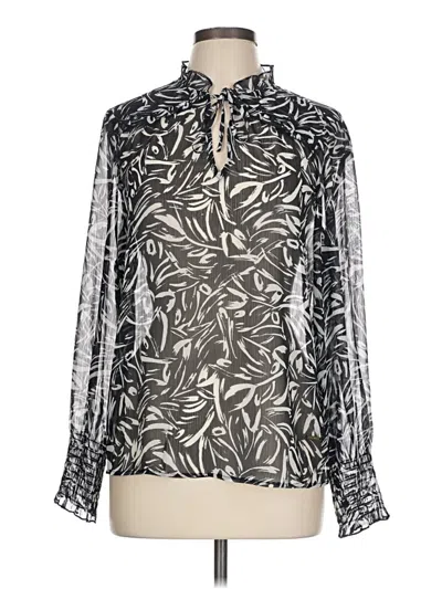 Pre-owned Nine West Long Sleeve Blouse In Silver