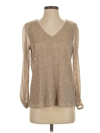 Pre-owned Nine West Long Sleeve Blouse In Tan
