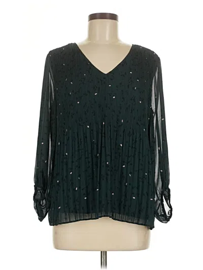 Pre-owned Nine West Long Sleeve Blouse In Teal
