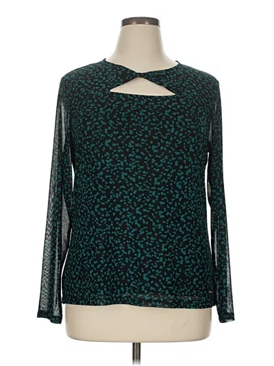 Pre-owned Nine West Long Sleeve Blouse In Teal